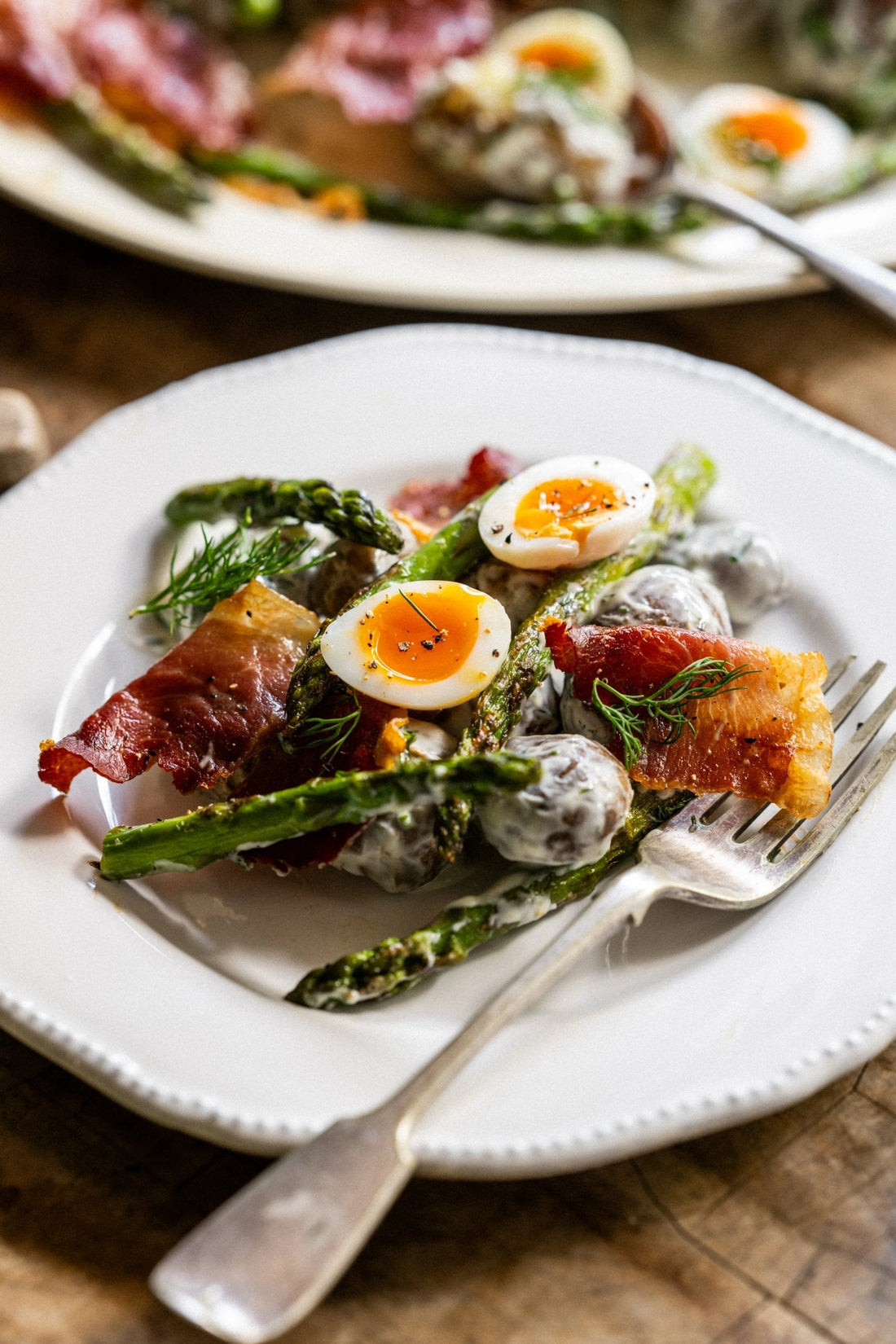 Jersey Royals with Quail's Eggs & Asparagus